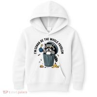Raccoon I'm Gonna Be The Whole Problem  Kids Hoodie thumb 0