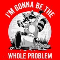 Raccoon Im Gonna Be The Whole Problem Santa Hat thumb 1