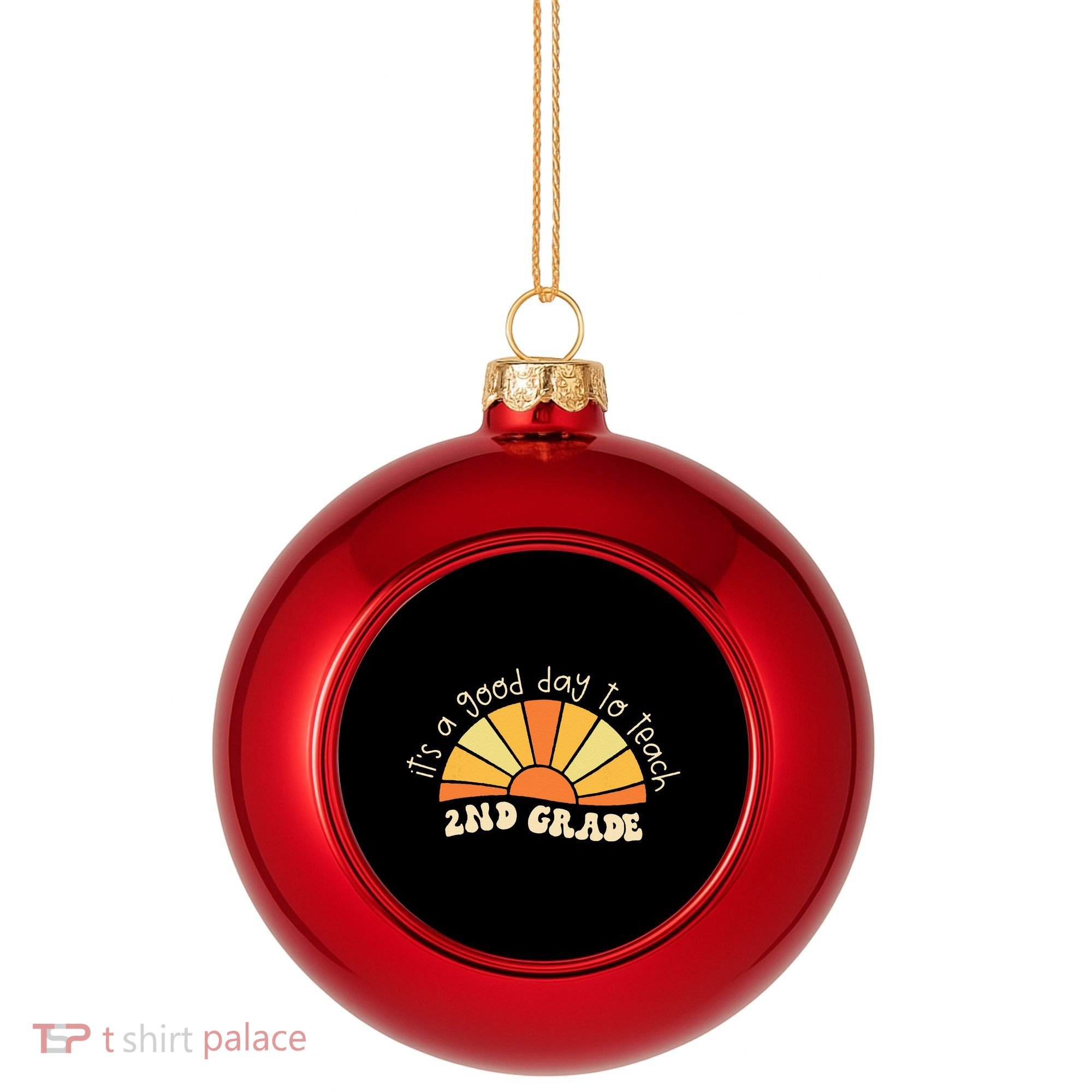 Retro Its Good Day To Teach 2nd Grade Teacher Back To School Plastic Christmas Ball Ornament