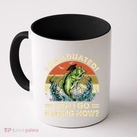 Retro I Graduated Can I Go Fishing Now Cute Graduation Coffee Mug thumb 0