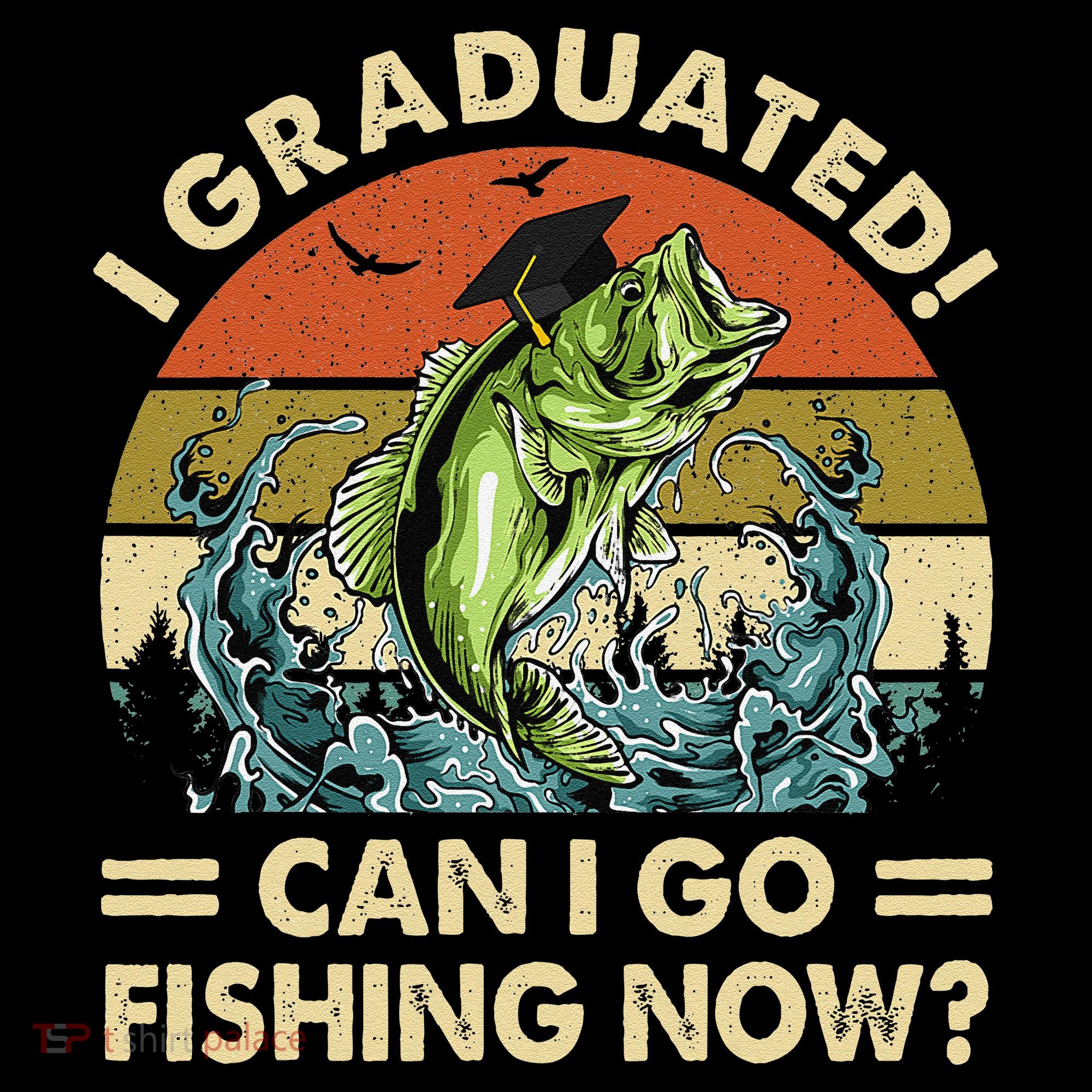 Retro I Graduated Can I Go Fishing Now Cute Graduation Coffee Mug