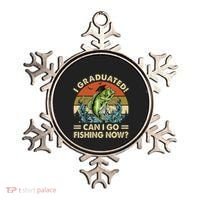 Retro I Graduated Can I Go Fishing Now Cute Graduation Ornament thumb 0