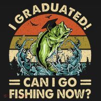 Retro I Graduated Can I Go Fishing Now Cute Graduation Ornament thumb 1