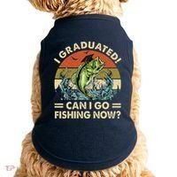 Retro I Graduated Can I Go Fishing Now Cute Graduation Doggie Tank thumb 0