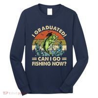 Retro I Graduated Can I Go Fishing Now Cute Graduation Long Sleeve Shirt thumb 0