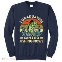 Retro I Graduated Can I Go Fishing Now Cute Graduation Sweatshirt thumb 0