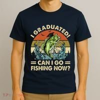 Retro I Graduated Can I Go Fishing Now Cute Graduation T-Shirt thumb 3