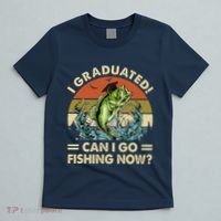 Retro I Graduated Can I Go Fishing Now Cute Graduation T-Shirt thumb 5