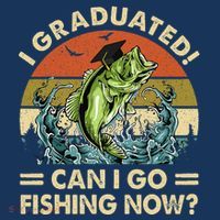 Retro I Graduated Can I Go Fishing Now Cute Graduation Coaster thumb 2