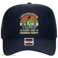 Retro I Graduated Can I Go Fishing Now Cute Graduation Hat thumb 0