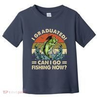 Retro I Graduated Can I Go Fishing Now Cute Graduation Toddler T-Shirt thumb 0