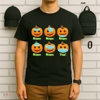 Right And Wrong Way To Wear Masks Pumpkins T-Shirt thumb 6