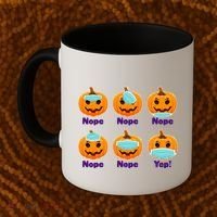 Right And Wrong Way To Wear Masks Pumpkins Coffee Mug thumb 2