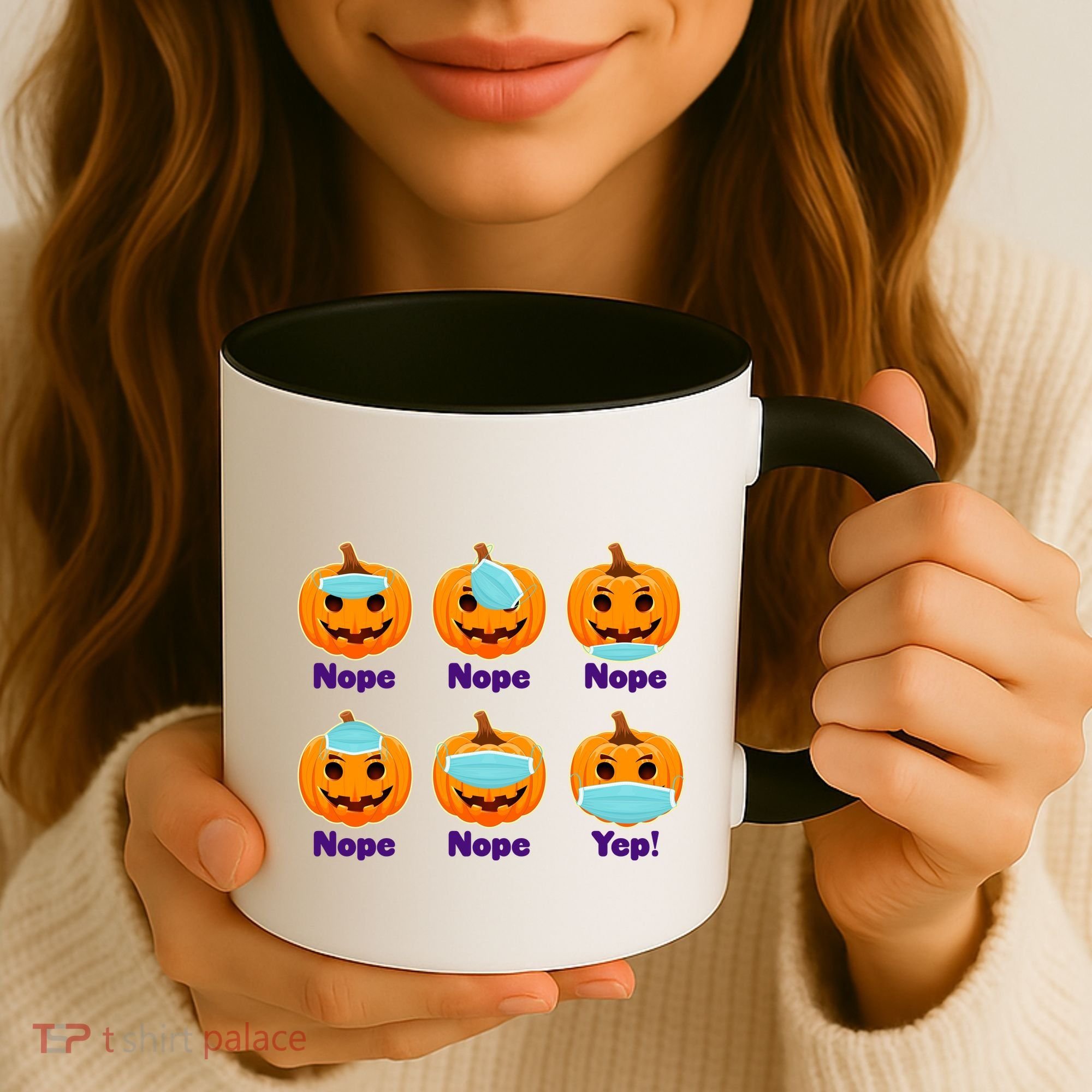 Right And Wrong Way To Wear Masks Pumpkins Coffee Mug