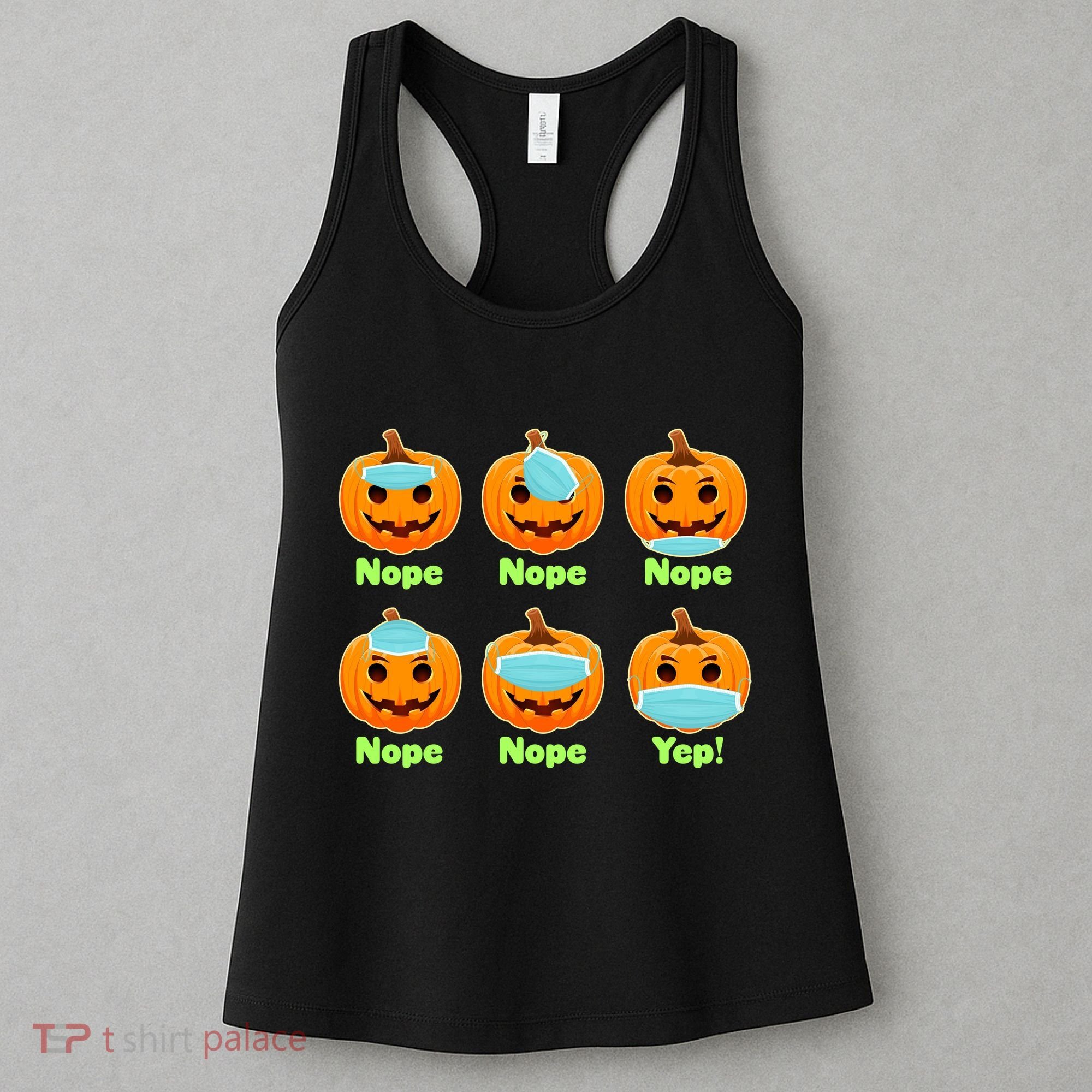 Right And Wrong Way To Wear Masks Pumpkins Women's Tank Top