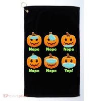 Right And Wrong Way To Wear Masks Pumpkins Golf Towel thumb 0