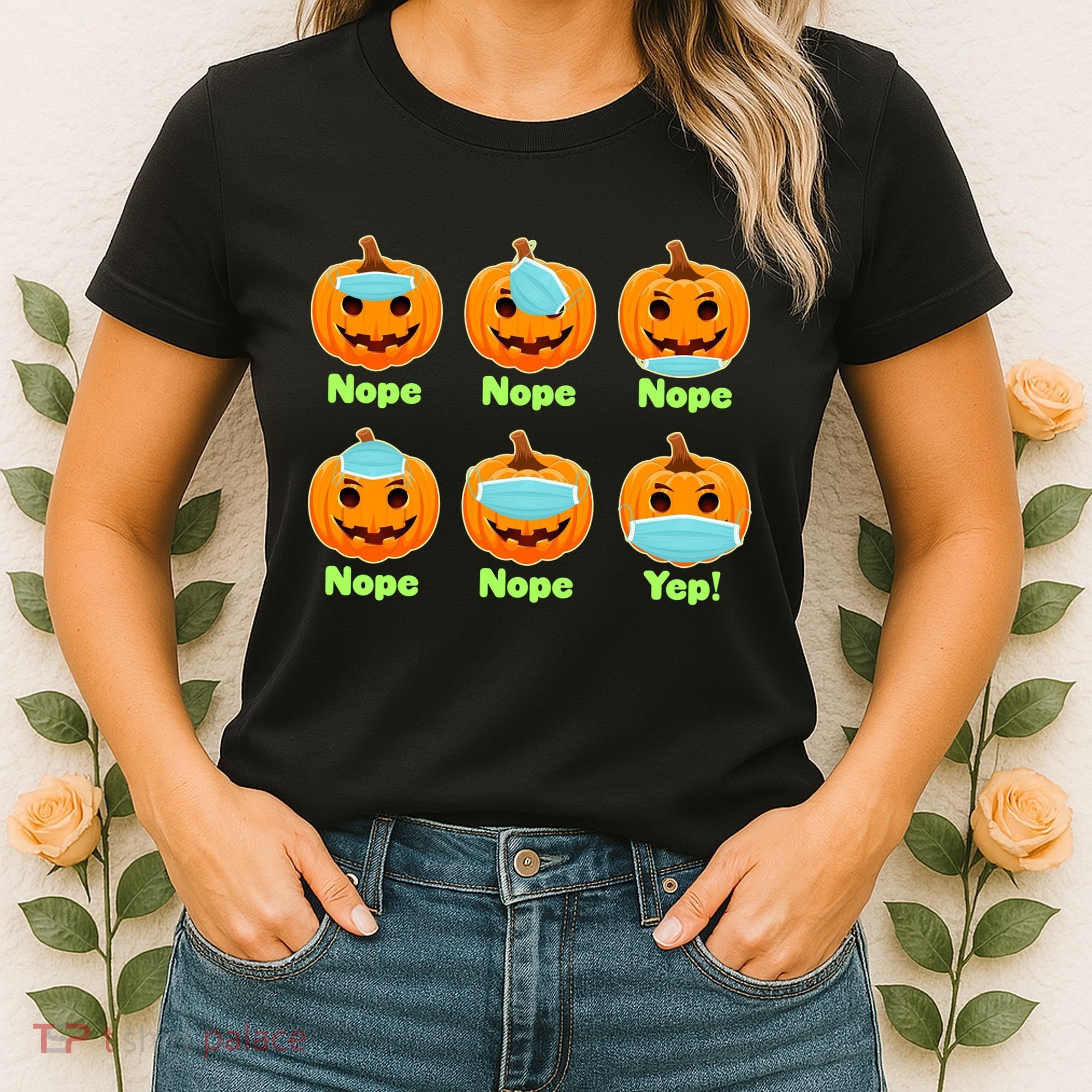 Right And Wrong Way To Wear Masks Pumpkins Women's T-Shirt