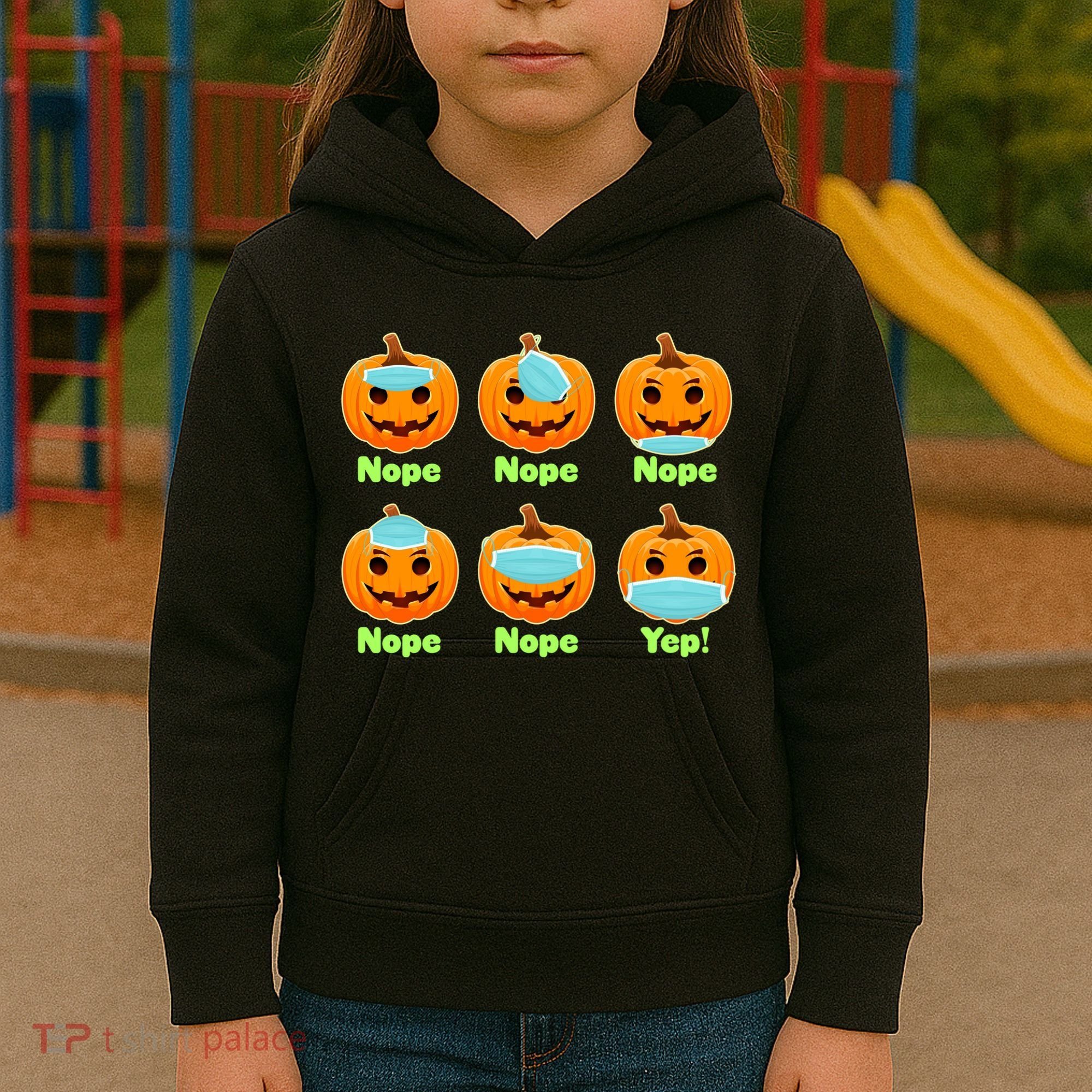 Right And Wrong Way To Wear Masks Pumpkins Kids Hoodie