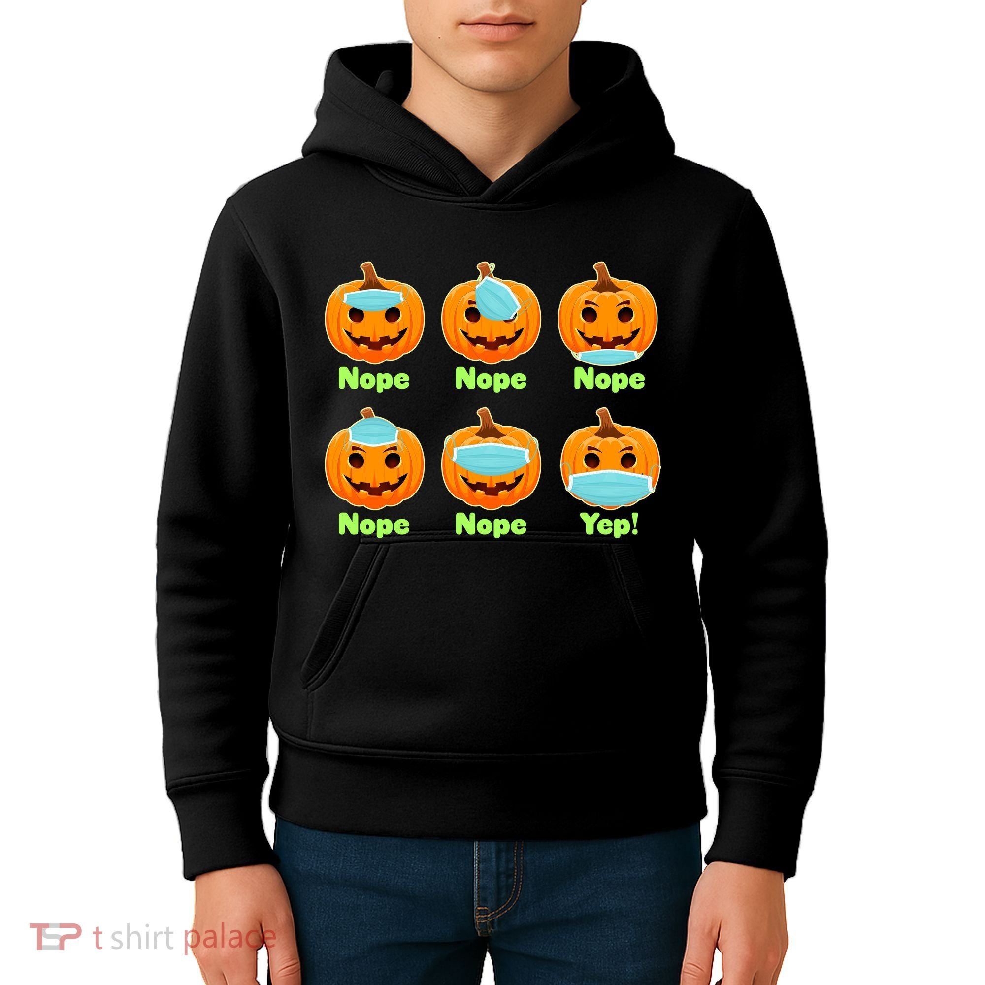 Right And Wrong Way To Wear Masks Pumpkins Kids Hoodie