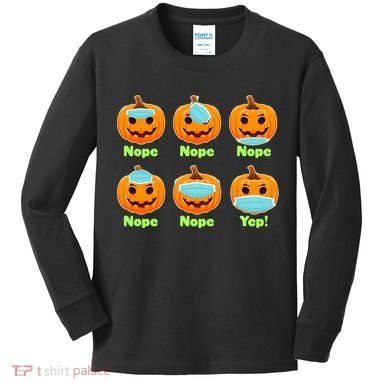 Right And Wrong Way To Wear Masks Pumpkins Kids Long Sleeve Shirt