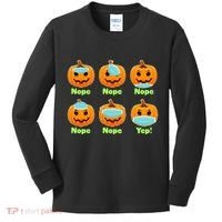 Right And Wrong Way To Wear Masks Pumpkins Kids Long Sleeve Shirt thumb 0
