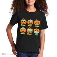 Right And Wrong Way To Wear Masks Pumpkins Kids T-Shirt thumb 2