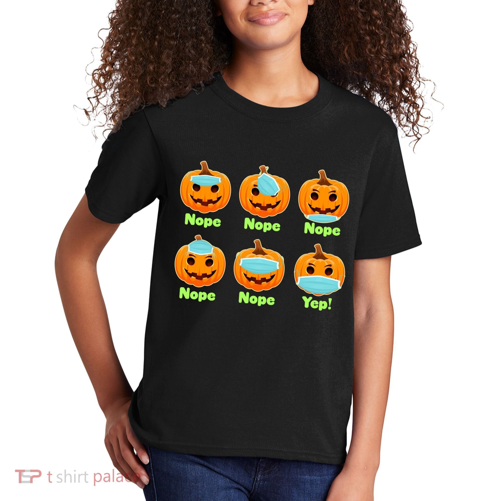Right And Wrong Way To Wear Masks Pumpkins Kids T-Shirt