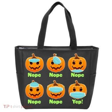 Right And Wrong Way To Wear Masks Pumpkins Tote Bag