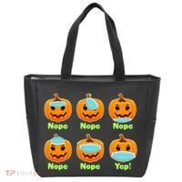 Right And Wrong Way To Wear Masks Pumpkins Tote Bag thumb 0