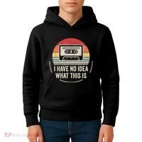 Retro I Have No Idea What This Is Kids Funny Cassette Kids Hoodie thumb 4