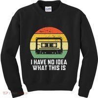 Retro I Have No Idea What This Is Funny Cassette Kids Sweatshirt thumb 0
