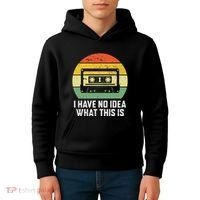 Retro I Have No Idea What This Is Funny Cassette Kids Hoodie thumb 4