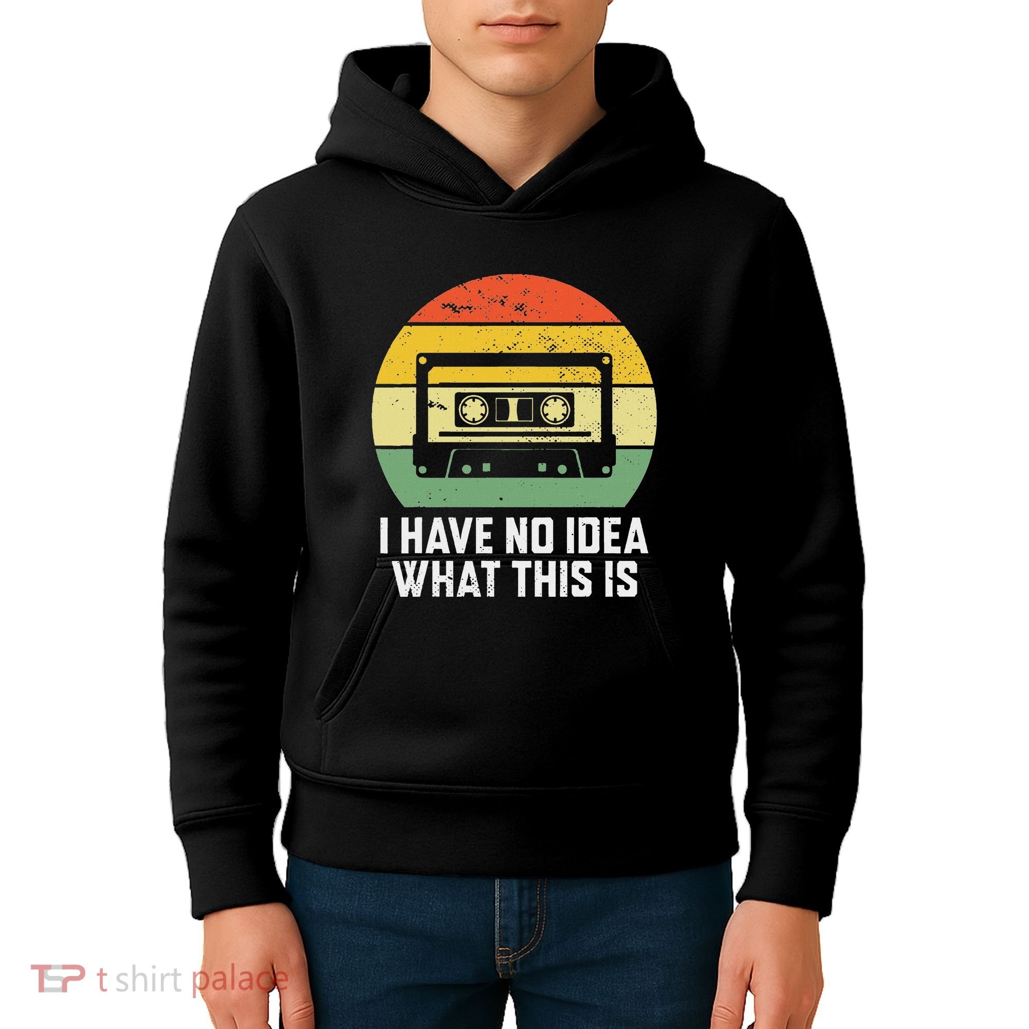 Retro I Have No Idea What This Is Funny Cassette Kids Hoodie