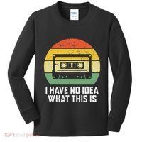 Retro I Have No Idea What This Is Funny Cassette Kids Long Sleeve Shirt thumb 0
