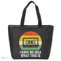 Retro I Have No Idea What This Is Funny Cassette Tote Bag thumb 0
