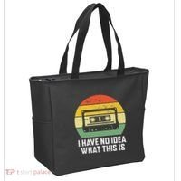Retro I Have No Idea What This Is Funny Cassette Tote Bag thumb 2