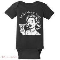 Retro Is He Dead Yet Anti Fascism Baby Bodysuit thumb 0