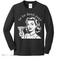 Retro Is He Dead Yet Anti Fascism Kids Long Sleeve Shirt thumb 0