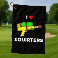 Retro I Heart Squirters Funny I Love Squirters Golf Towel thumb 1