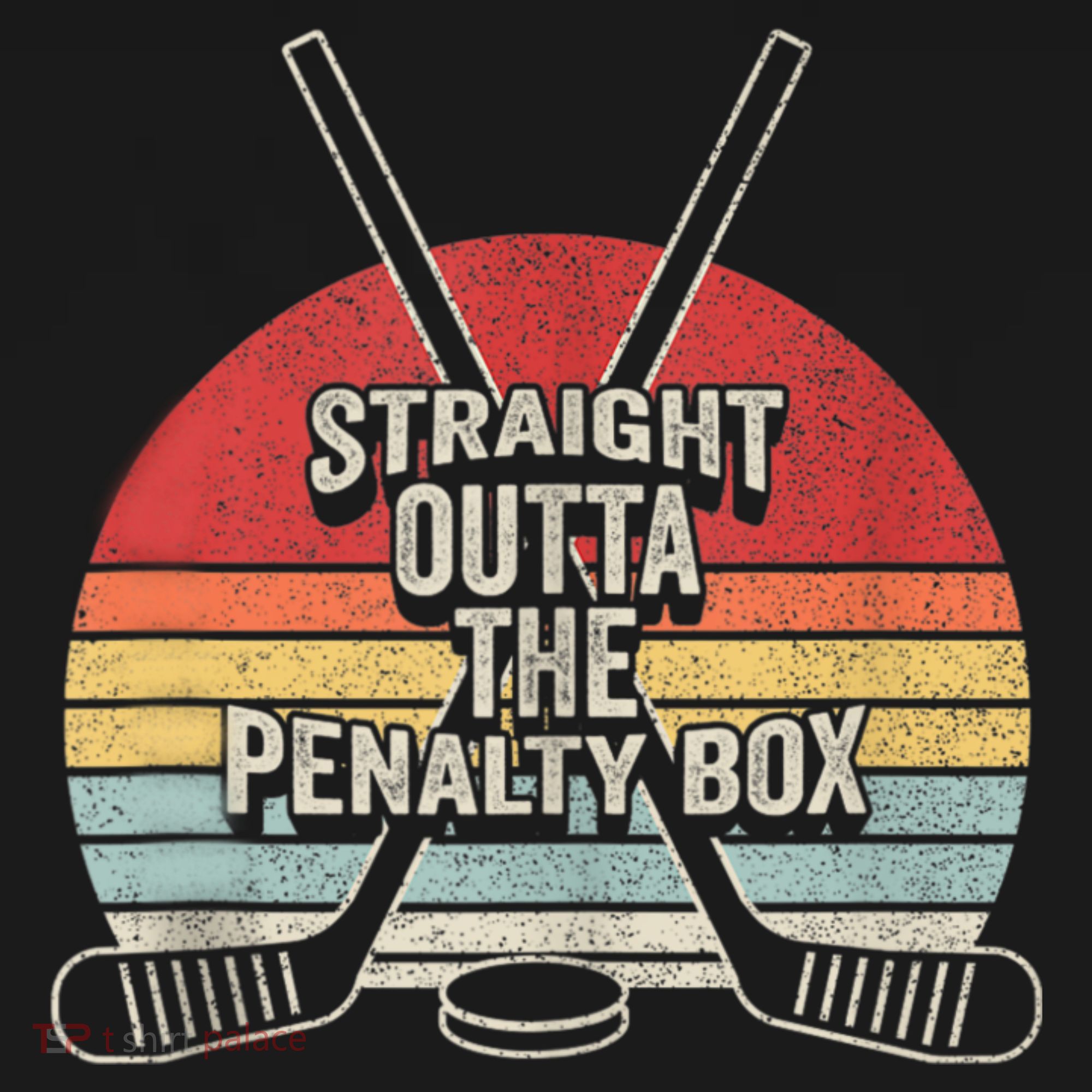 Retro Ice Hockey Player Gift Straight Outta The Penalty Box Women's Hoodie