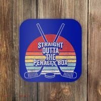 Retro Ice Hockey Player Gift Straight Outta The Penalty Box Coaster thumb 0