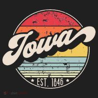 Retro Iowa Home State IA Cool 70s Style Sunset Women's Sweatshirt thumb 2