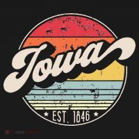 Retro Iowa Home State IA Cool 70s Style Sunset Hoodie thumb 7