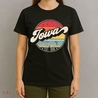 Retro Iowa Home State IA Cool 70s Style Sunset T-Shirt thumb 4