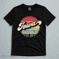 Retro Iowa Home State IA Cool 70s Style Sunset T-Shirt thumb 5