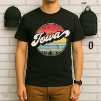 Retro Iowa Home State IA Cool 70s Style Sunset T-Shirt thumb 6
