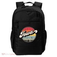 Retro Iowa Home State IA Cool 70s Style Sunset Backpack thumb 0