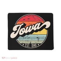 Retro Iowa Home State IA Cool 70s Style Sunset Mousepad thumb 0