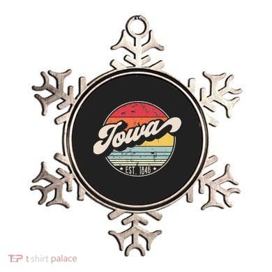 Retro Iowa Home State IA Cool 70s Style Sunset Ornament
