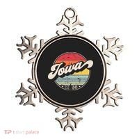 Retro Iowa Home State IA Cool 70s Style Sunset Ornament thumb 0